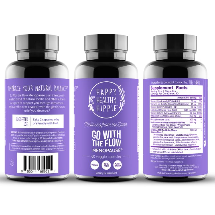 Menopause Supplements for Women – DIM Supplement + Probiotics | Estrogen Metabolism & Hormone Balance Support | Perimenopause Relief | Hot Flashes, Mood Swings & Night Sweats | Dong Quai | 60 Ct Happy Healthy HippieAu supplements
