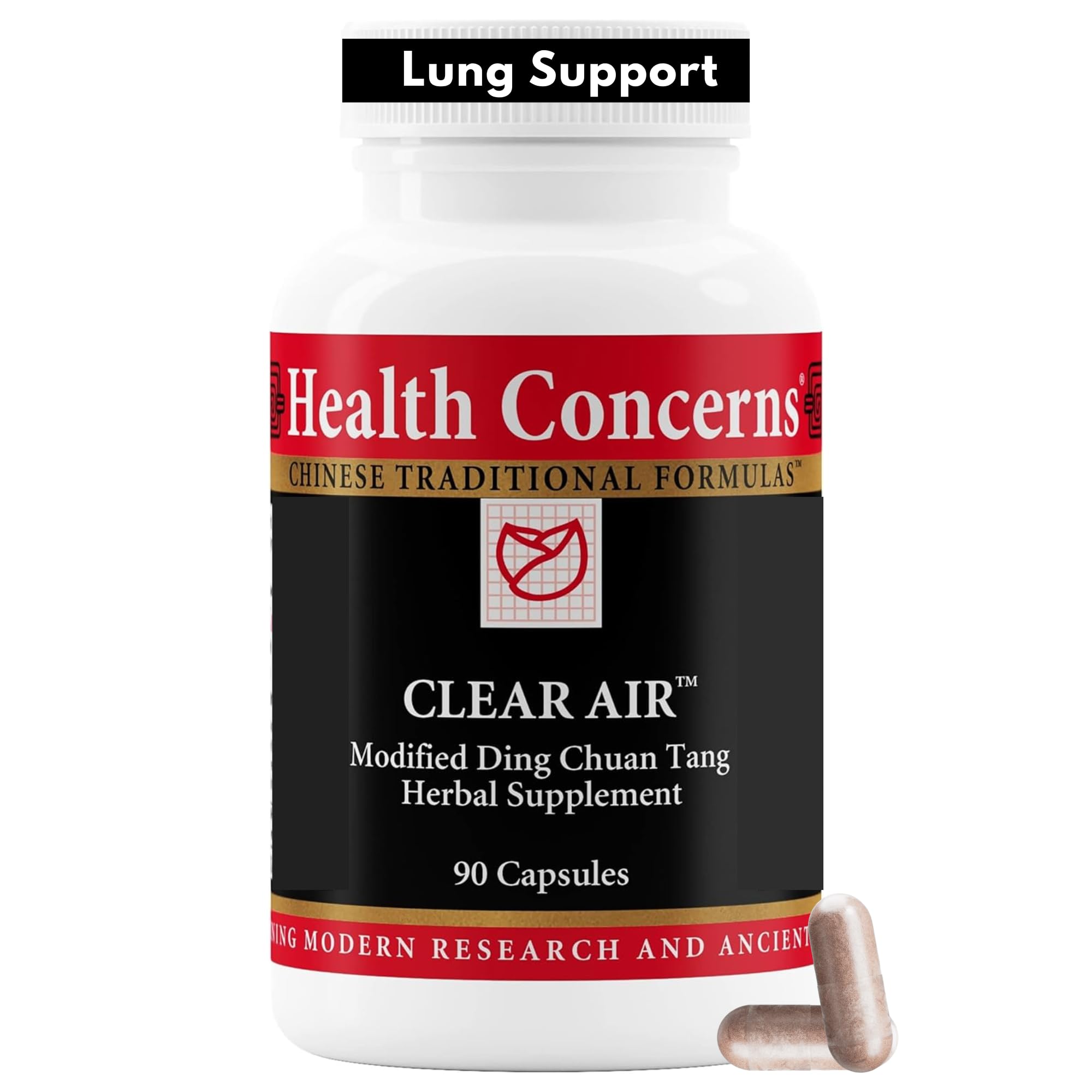 Health Concerns Clear Air - Cough & Phlegm Support Supplement - Marshmallow, Apricot, Bitter Orange, Garlic, Skullcap & More - Increases Oxygen Capacity & Reduces Mucus - 90 Capsules Health ConcernsAu supplements