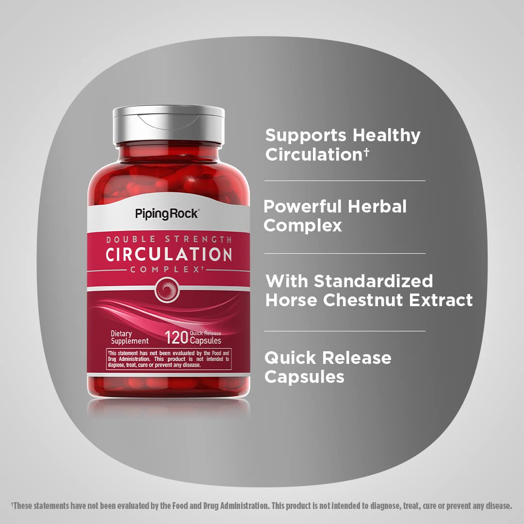 Piping Rock Circulation Supplement | 120 Capsules | Double Strength Complex | Non-GMO, Gluten Free Piping RockAu supplements