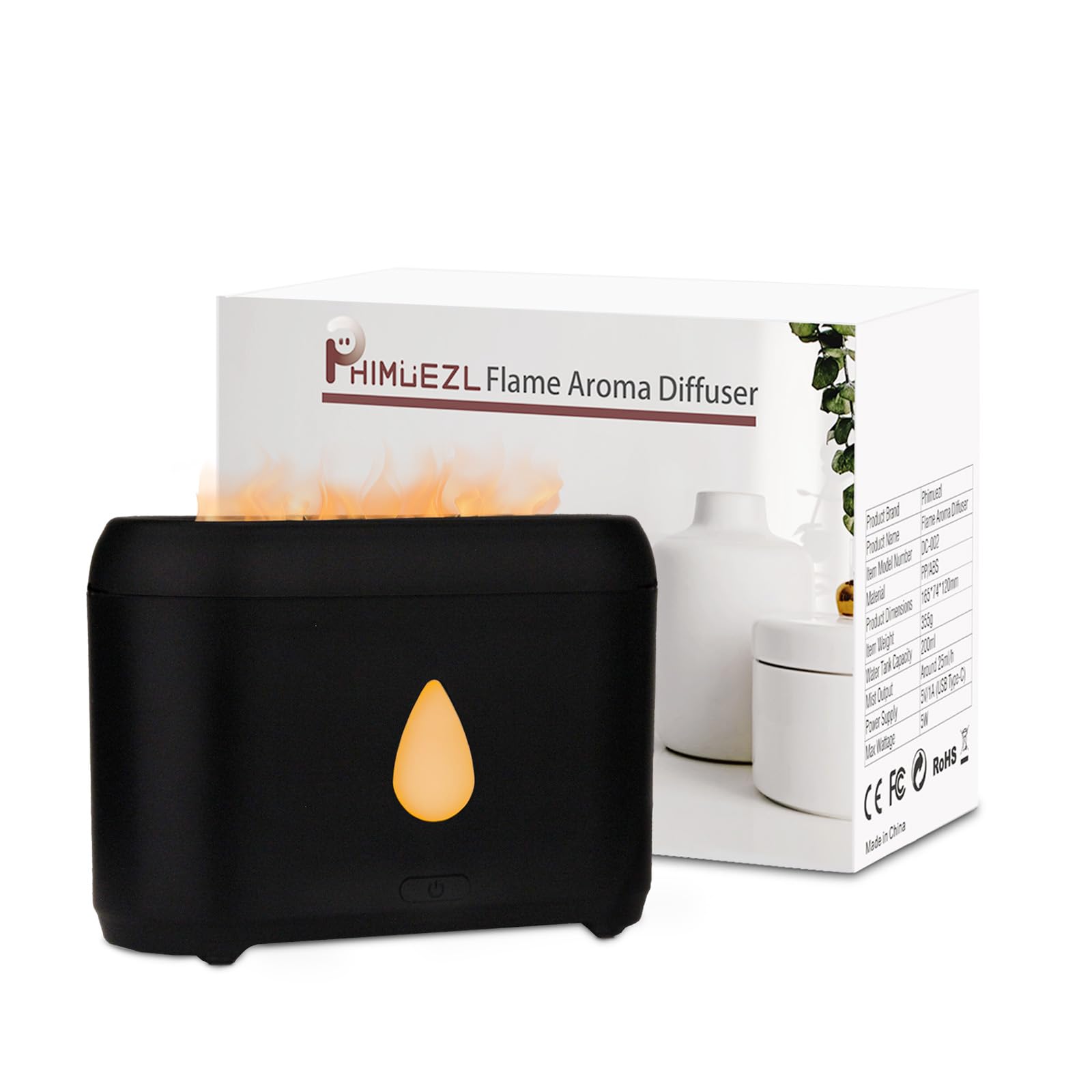 200ml Compact Small Flame Diffuser for Essential Oil (Black) PhimuezlAu supplements