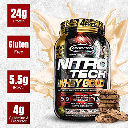 Whey Protein Powder - MuscleTech Nitro-Tech Whey Gold Protein Powder MuscleTechUS supplements