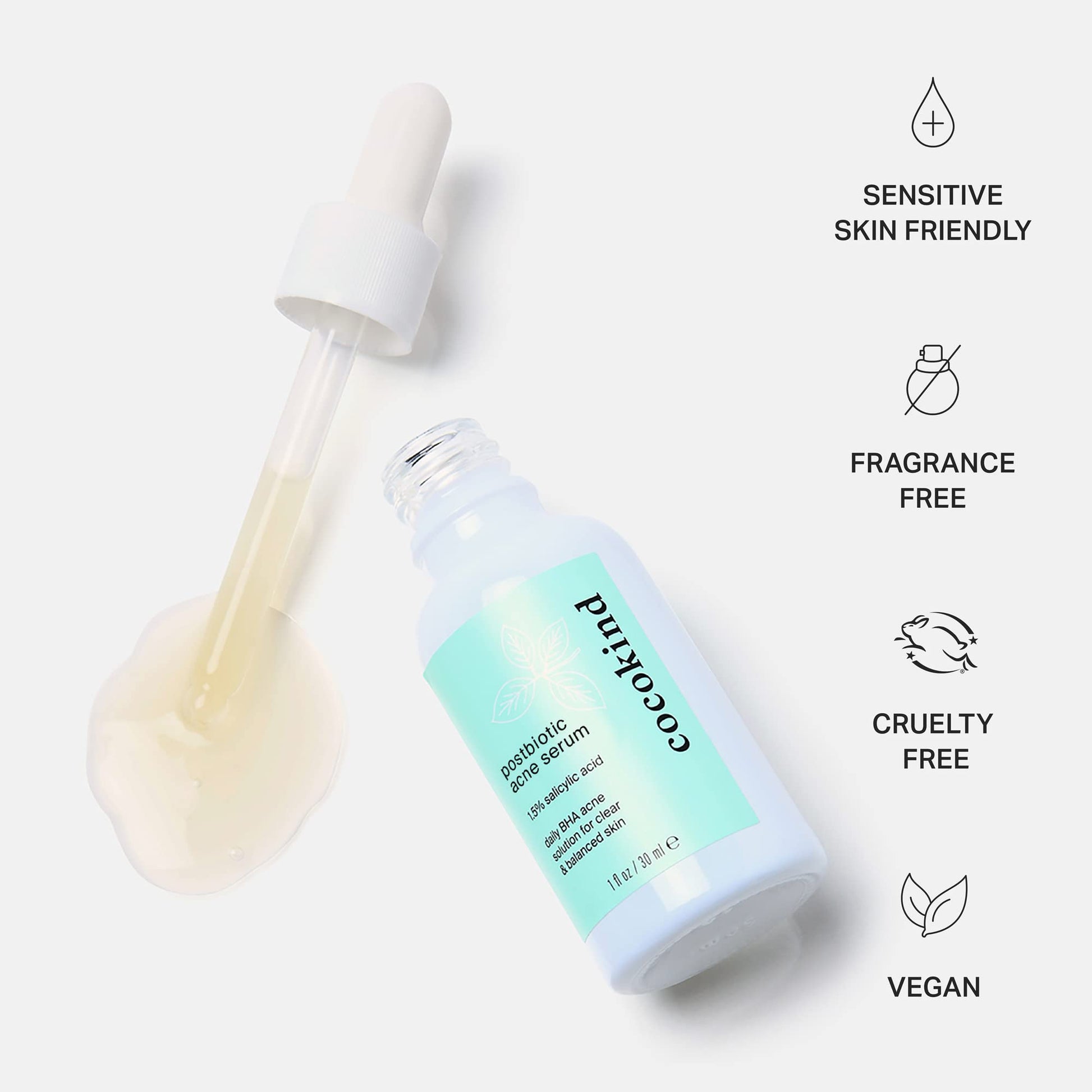 Cocokind Postbiotic Acne Serum, Salicylic Acid Serum and BHA Liquid Exfoliant - Exfoliating, Brightening and Hydrating Serum CocokindAu supplements