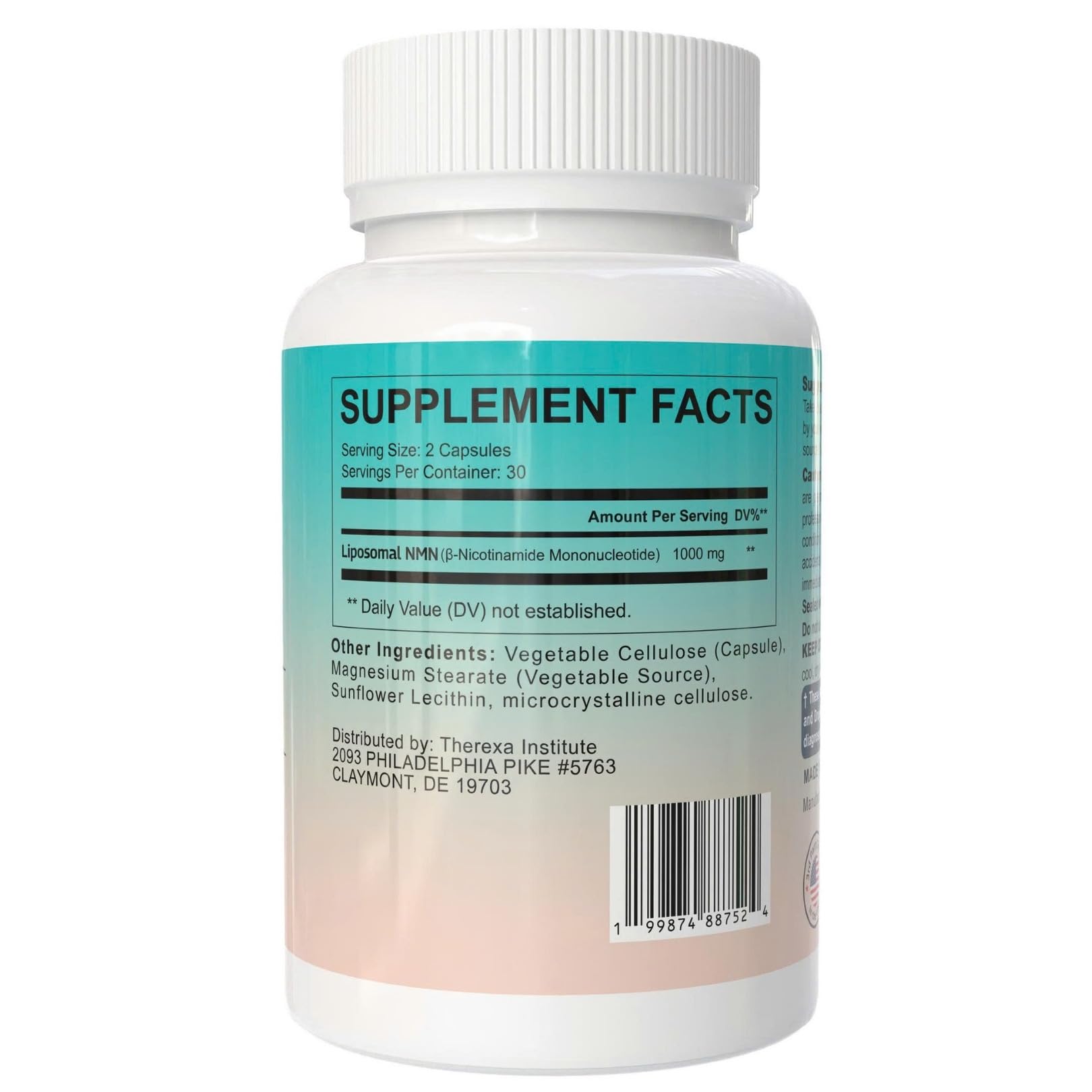 NMN Supplement 1000mg Pure - Liposomal NMN for NAD+ Supplement, Tested in USA, 60 Capsules THEREXAAu supplements