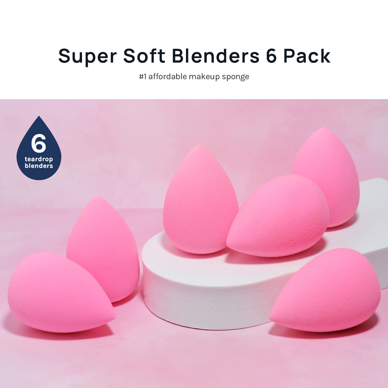 AOA Studio Collection makeup Sponge Set Latex Free and High-definition Set of 6 makeup Wonder blender For Powder Cream and Liquid, Super Soft Wonder Beauty Cosmetic AOA STUDIOAu supplements