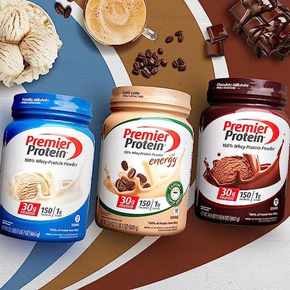 Premier Protein Powder, Chocolate Milkshake, 30g Protein, 1g Sugar, 100% Whey Protein Premier ProteinUS supplements