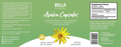 Bella All Natural Arnica Capsules 500 mg, 60 Count Bella All NaturalUS supplements