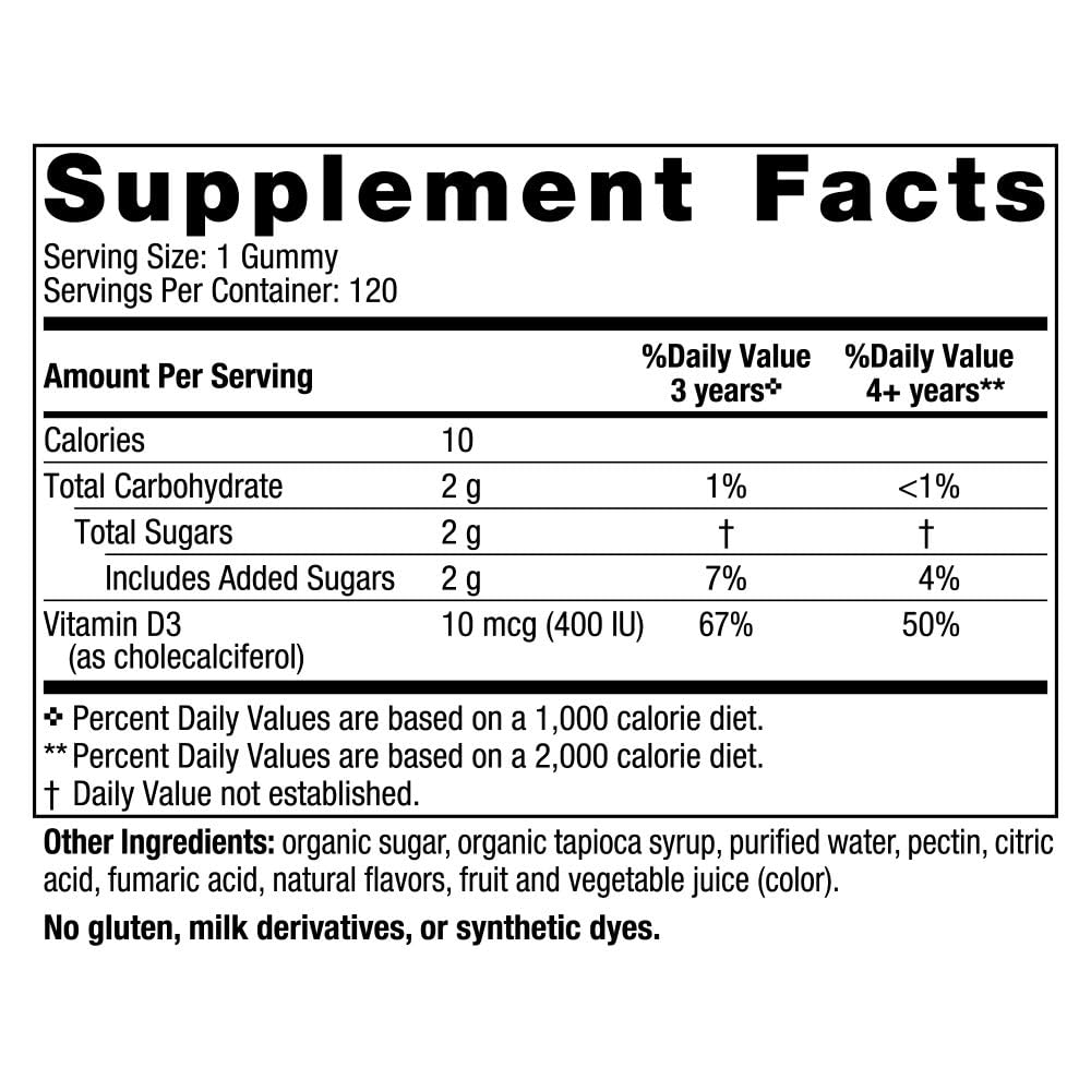 Nordic Naturals Vitamin D3 Gummies Kids, Wild Watermelon Splash - 120 Gummies - 400 IU Vitamin D3 - Bone Health, Healthy Immunity - Non-GMO, Vegetarian - 120 Servings Nordic NaturalsAu supplements
