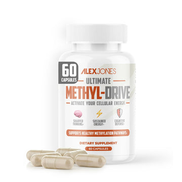 Alex Jones Naturals Methyl Drive Vitamin B Methylated Complex Formula – Mitochondrial Support Supplement w/ CoQ10, PQQ Supplement, Magnesium, B Methylated Complex & BioPerine – 60 Capsules Alex Jones NaturalsAu supplements