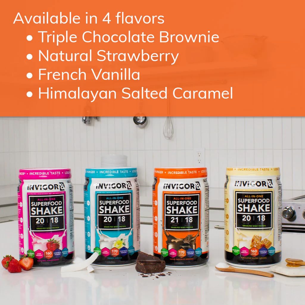 INVIGOR8 Superfood Grass Fed Whey Protein Isolate Shake Himalayan Salted Caramel INVIGOR8US supplements