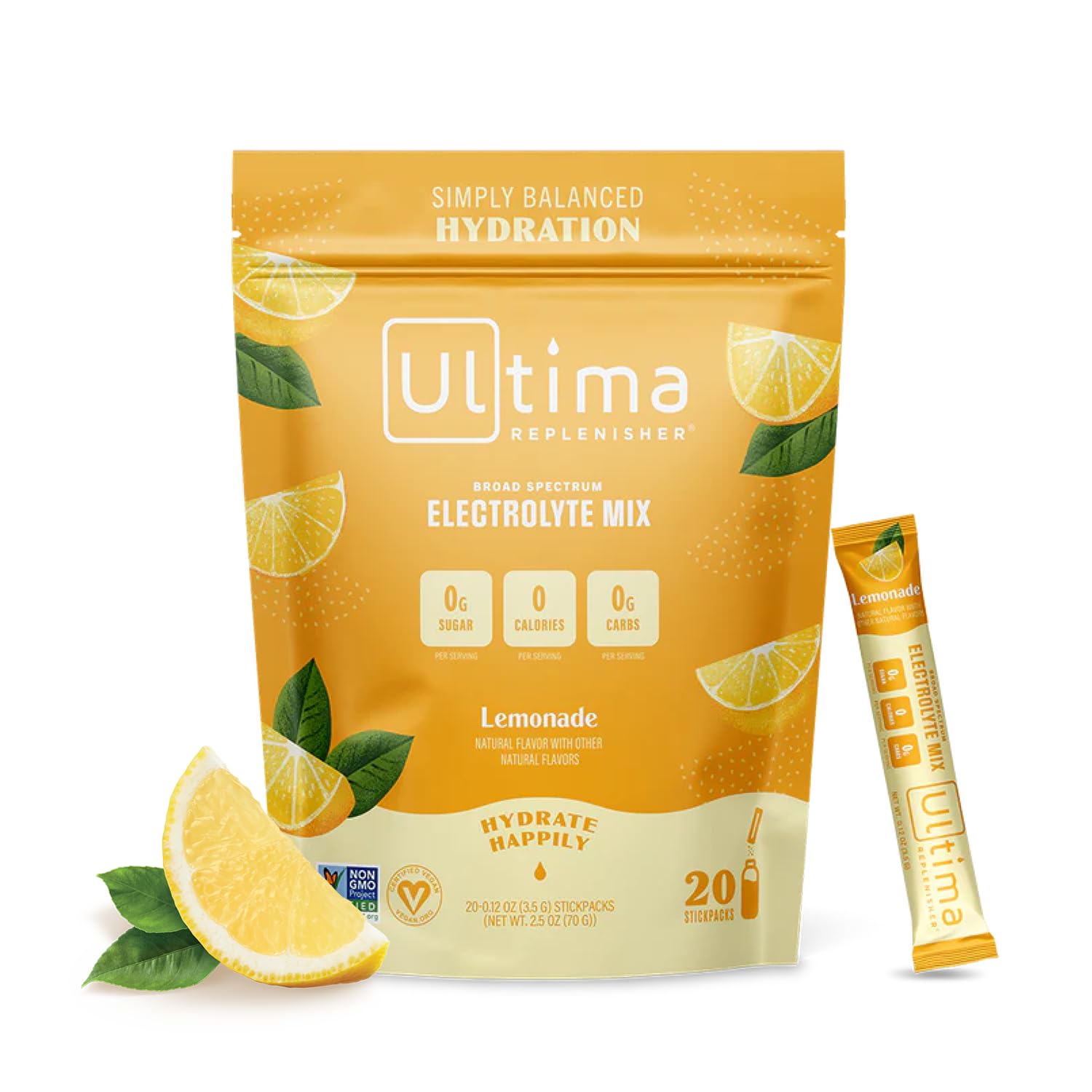 Ultima Replenisher Daily Electrolyte Drink Mix – Lemonade, 20 Stickpacks – Hydration Ultima ReplenisherUS supplements