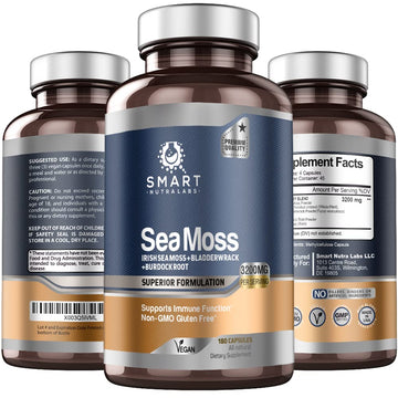 SMART NUTRA LABS Organic Sea Moss 3200MG Per Serving- 180 Vegan SMART NUTRA LABSUS supplements