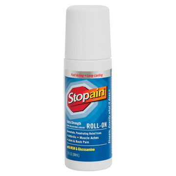 Stopain Pain Relief Roll On Gel 3oz, USA Made, Max Strength Fast Acting with MSM, Glucosamine, Menthol for Arthritis, Lower Back, Knee, Neck, HSA FSA Approved OTC Topical Analgesic Products StopainAu supplements