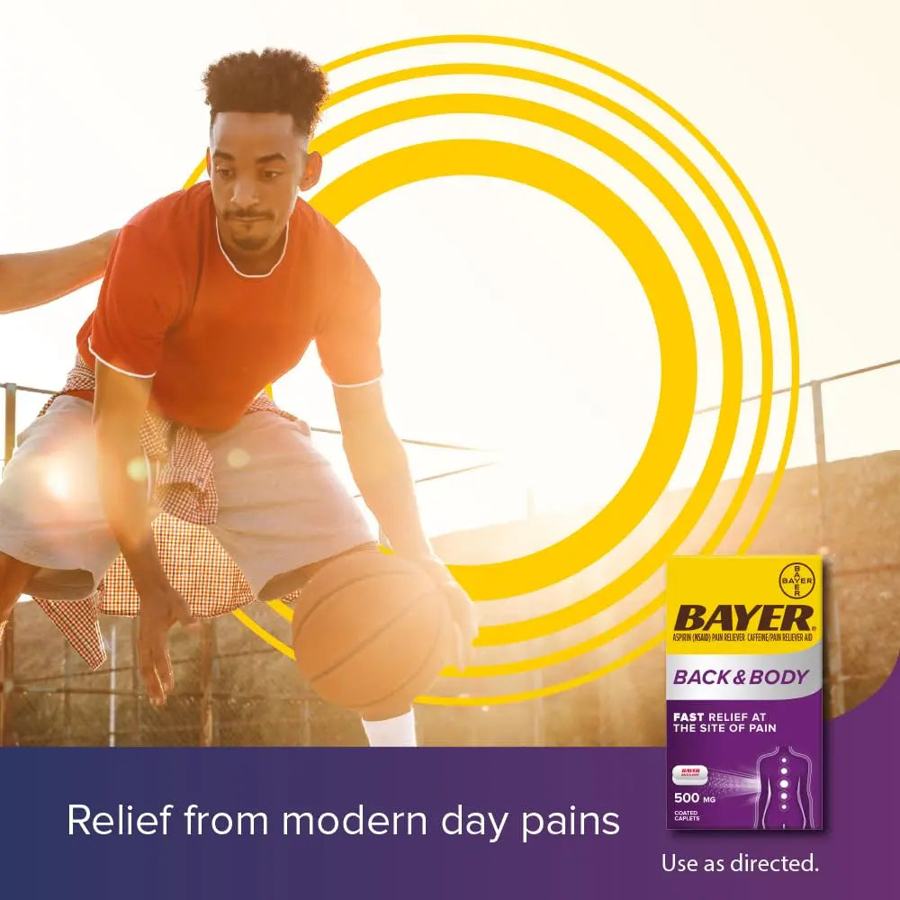 Bayer Extra Strength 500mg Aspirin Plus Caffeine for Powerful Pain Relief, 200 Coated Caplets BayerAu supplements