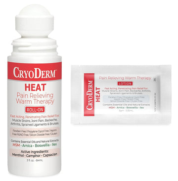 CryoDerm Combo Package Heat-Warm Therapy 3 oz Roll-On & 12 Packets CryoDermAu supplements