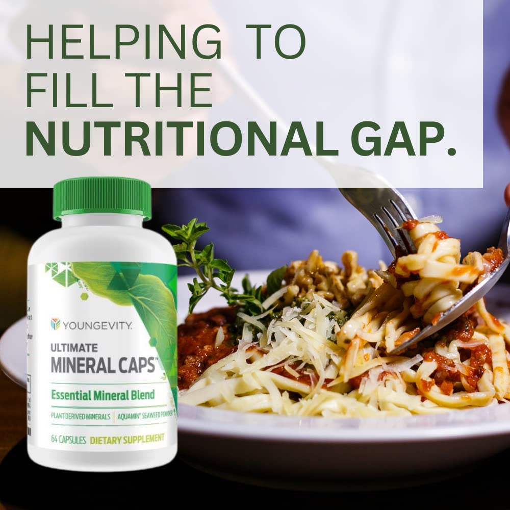 Youngevity Ultimate Mineral Caps™ - 70+ Essential Full Spectrum Trace Minerals - Nutrient-Dense, Derived from Humic & Aquamin Seaweed (64 Capsule) YoungevityAu supplements