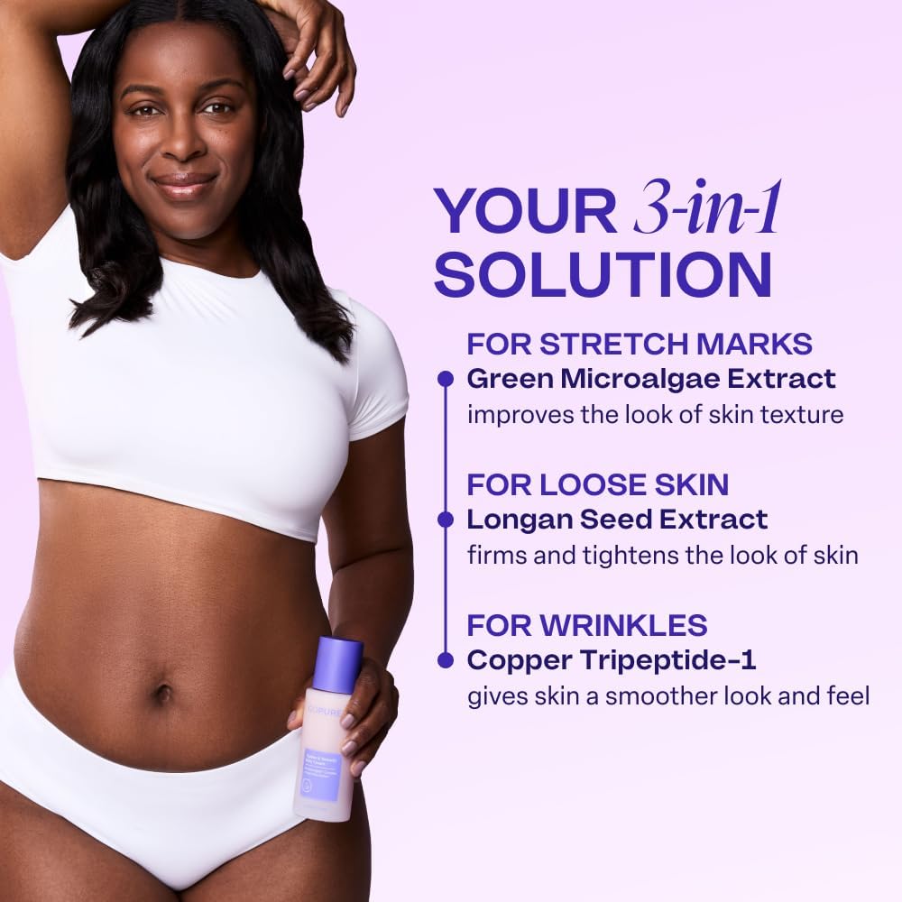 goPure Firming Belly Cream - Body Firming Moisturizer for Visible Cellulite & Stretch Mark Reduction, 4.25oz