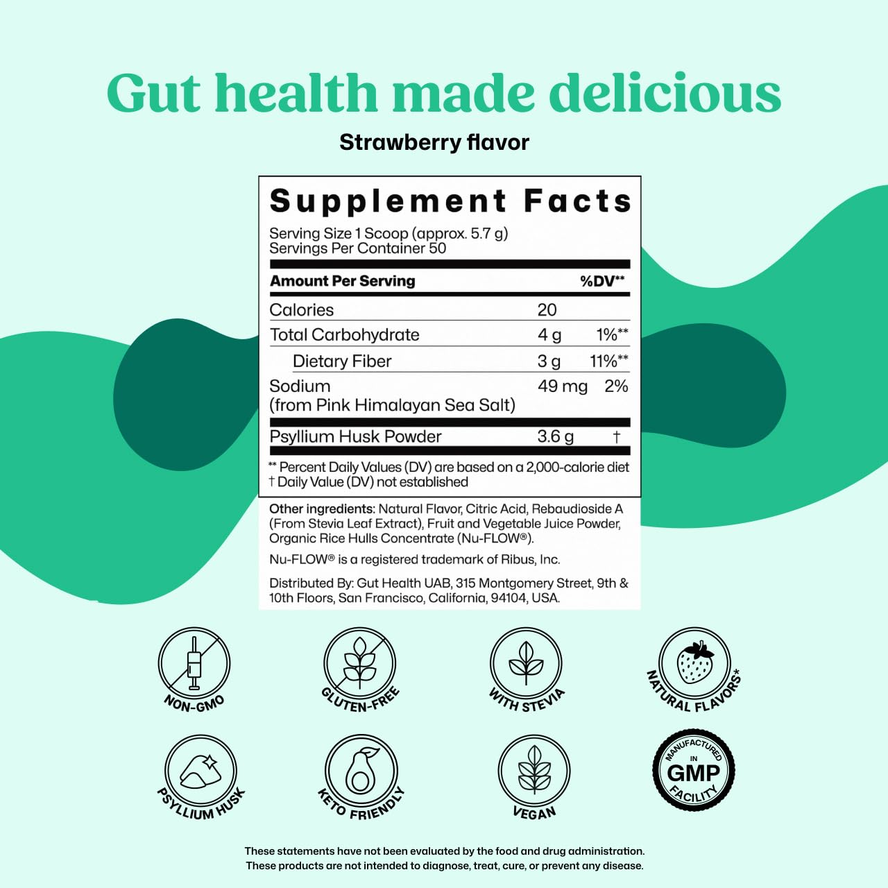 ColonBroom Psyllium Husk Powder - Colon Cleanse for Bloating Relief & Gut Health - Fiber Powder Drink - Easy to Mix - Vegan, Gluten Free, Non-GMO - Strawberry (50 Servings) ColonBroomAu supplements