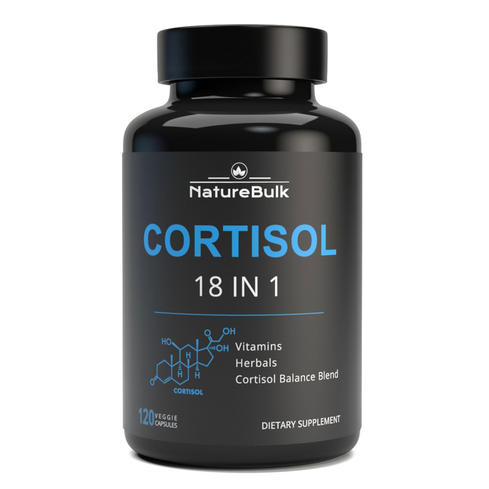 NATUREBULK Cortisol Supplements for Women, 18-in-1 - Premium Blend with Ashwagandha, Rhodiola, Magnesium & L-Theanine - Stress Response Support & Mood Enhancement Formula - 120 Vegetarian Capsules NATUREBULKAu supplements