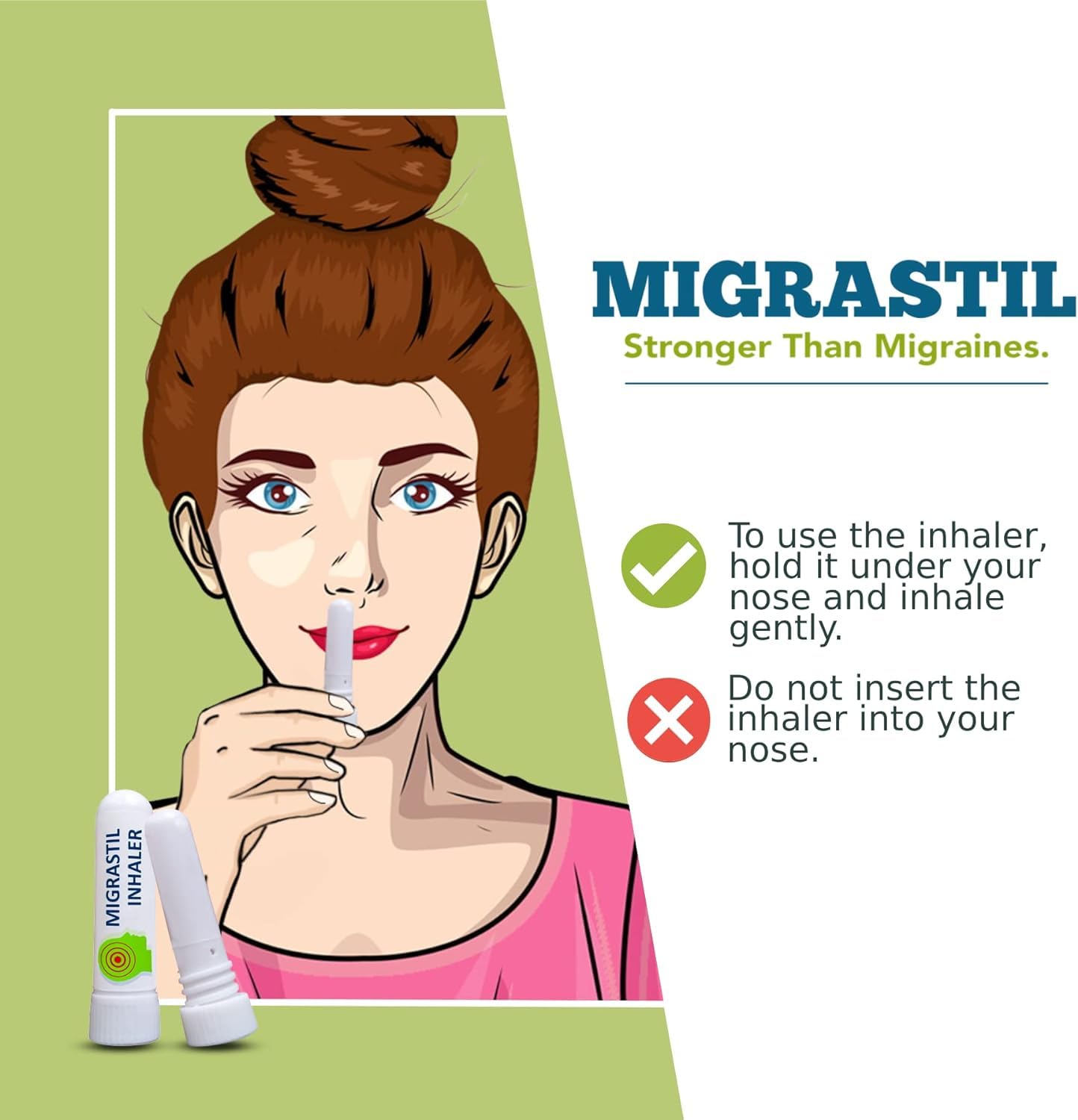 Basic Vigor Migrastil Inhaler (Pack of 2) - Pocket Size Aromatherapy Inhaler for Queasiness Basic VigorAu supplements