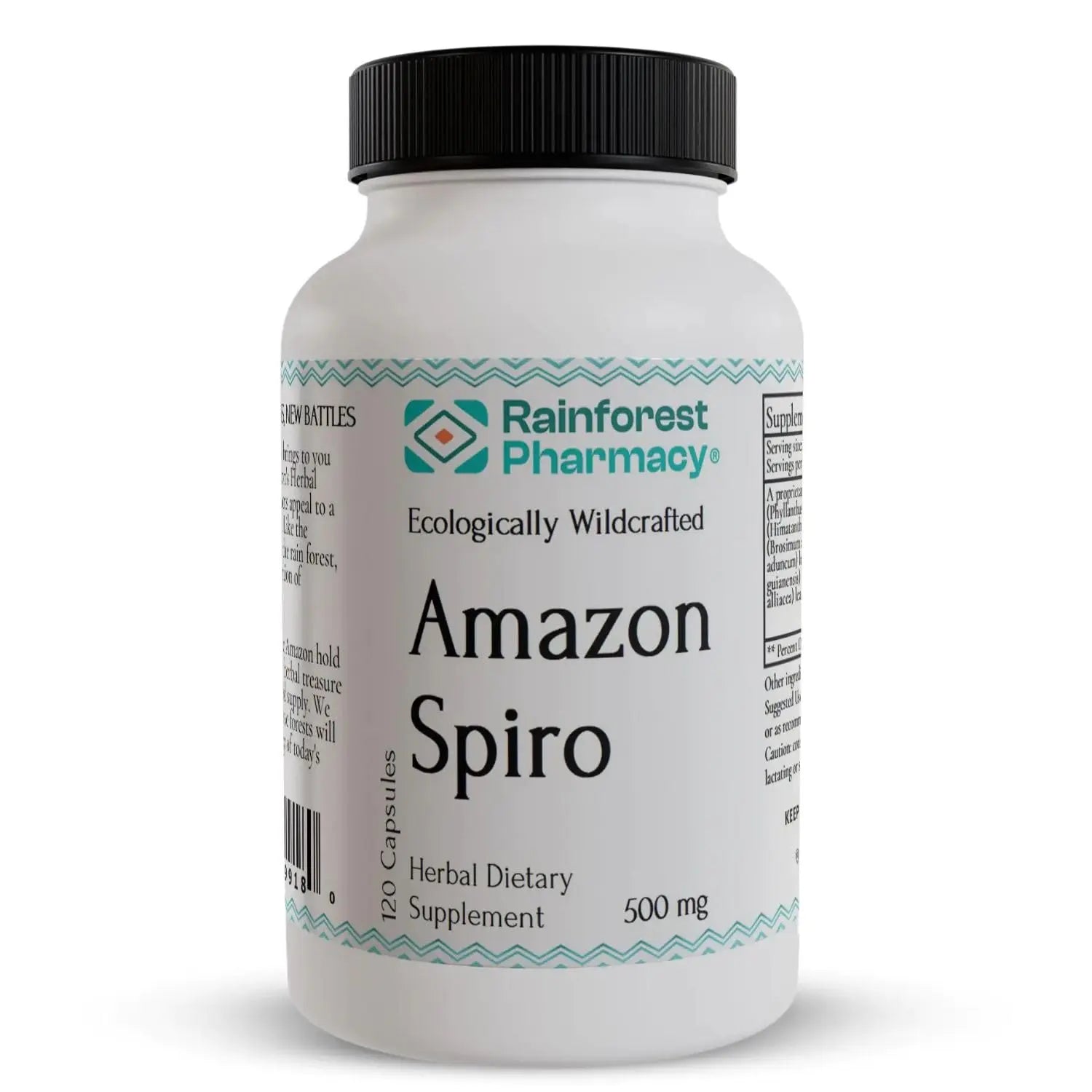 Rainforest Pharmacy Spiro Natural Herbal Supplement| 120 Vegetarian Capsules, 500 mg | Ecologically Wildcrafted Chanca Piedra & 5 Amazon Rainforest Herbs | Non-GMO Rainforest PharmacyAu supplements