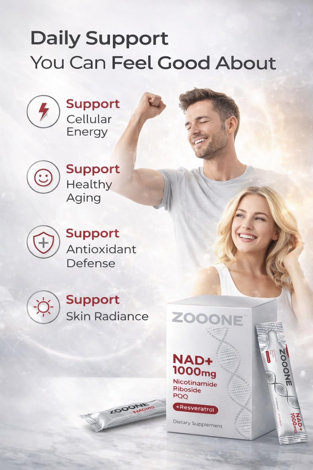 zooone- NAD+ Supplement 30pcs, Premium Nicotinamide Riboside & Resveratrol, DNA Repair & Healthy Aging， Advanced NAD Supplement for Men & Women, Boosts Cellular Energy. zoooneAu supplements