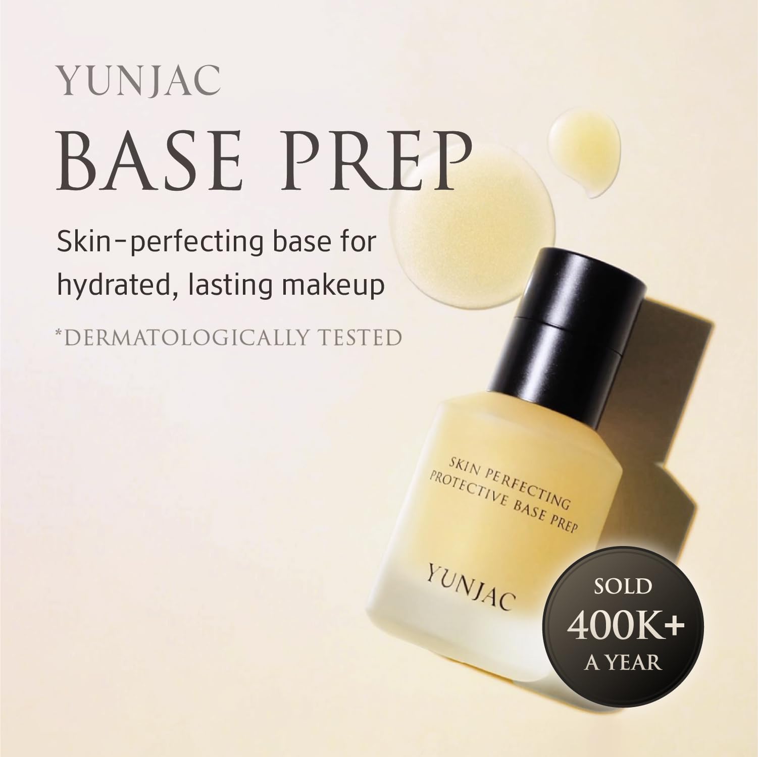 YUNJAC Base Prep Korean Primer (1.35 fl oz) – Silicone-Free Grip Makeup Base, Serum Texture for Radiant Skin, Long-Lasting Glow with Rice Ferment, Ceramide, Niacinamide, Squalane YUNJACAu supplements