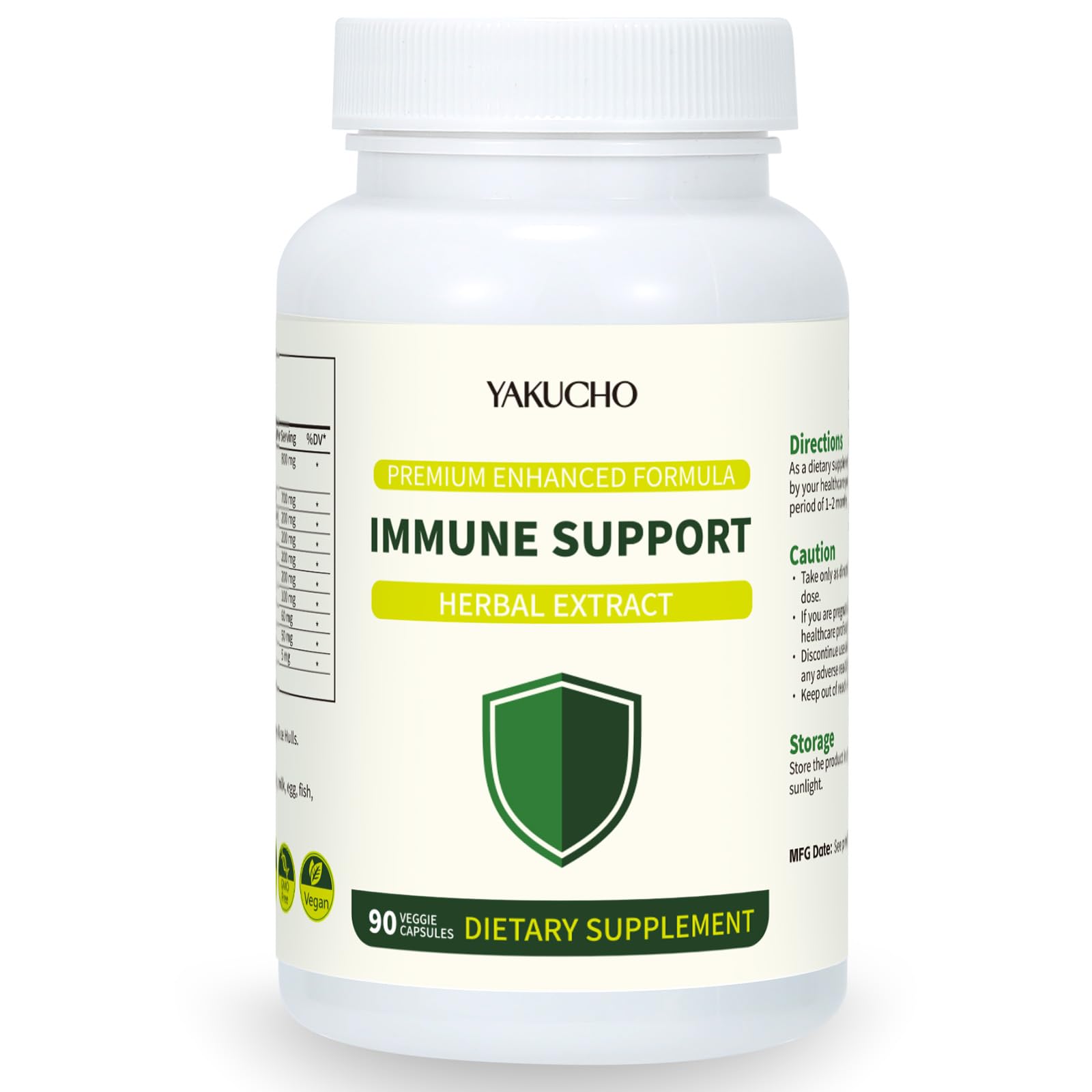 Herbal Immune Support Supplement, Vegan Capsules with Japanese Knotweed, Cat’s Claw, Skullcap & Sanguinolenta, Supports Immune Health & Overall Wellness, Gluten-Free YakuchoAu supplements