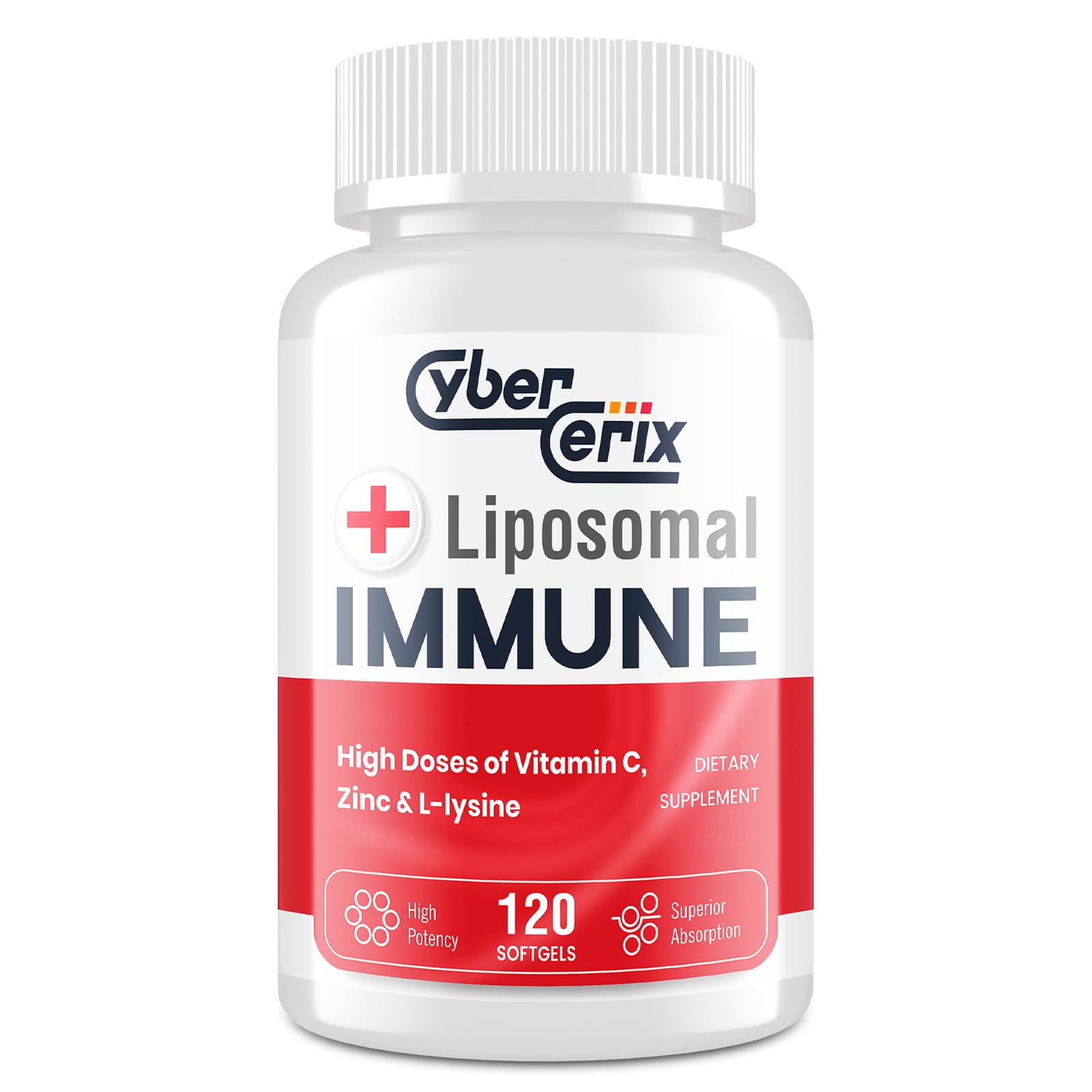 CyberCerix Advanced Liposomal Immune Supplement, Complex with L-Lysine 1,500mg, Vitamins, Minerals & Herbal Extracts, Comprehensive Daily Wellness Blend for Men & Women - 120 Capsules CyberCerixAu supplements