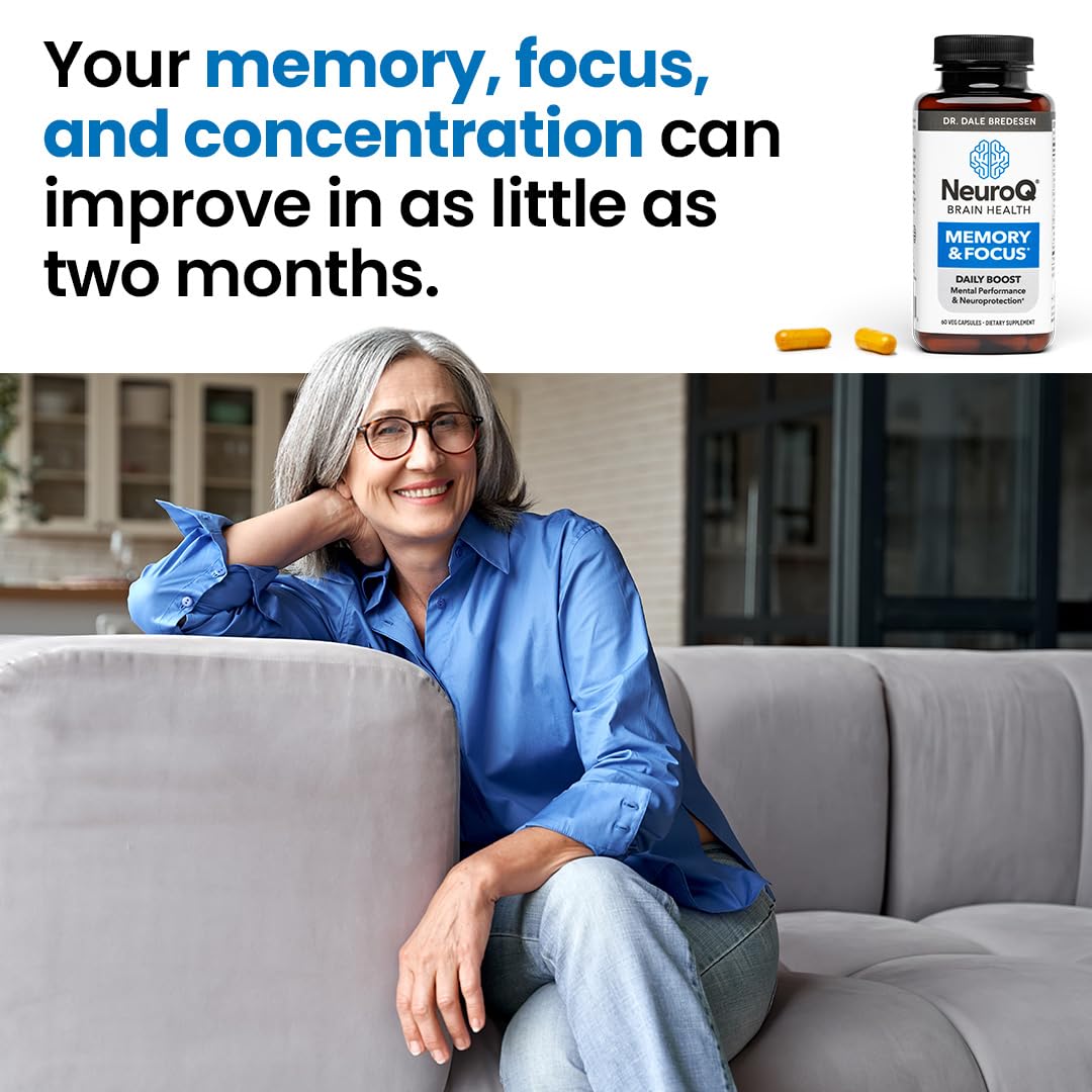 NeuroQ Memory & Focus - Boosts Cognitive Performance & Healthy Brain Function - Neuroprotective Formula by Dr. Dale Bredesen - Gotu Kola Ginkgo Phosphatidylserine Coffee Fruit & Propolis - 60 Capsules LifeSeasonsAu supplements