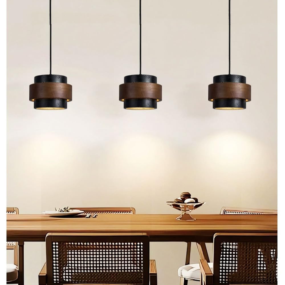 JIANGXMF Nordic Natural Travertine Pendant Light Wabi-sabi Stone Chandelier Retro Industry Hanging Ceiling Lamp for Bedroom Bedside Study Dining Table Lighting (Black) JIANGXMFAu supplements