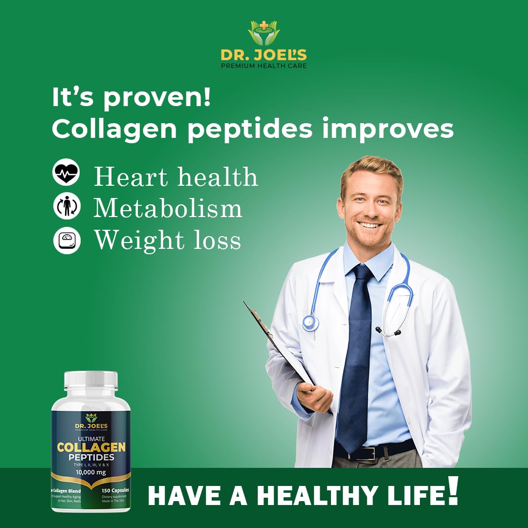 Dr. JOEL'S Multi Collagen Complex for Women and Men - Collagen Peptides Capsules with Biotin - Ultimate Collagen Pills 150 - Type I, II, III, V & X - Made in The USA Dr. JOEL'SAu supplements