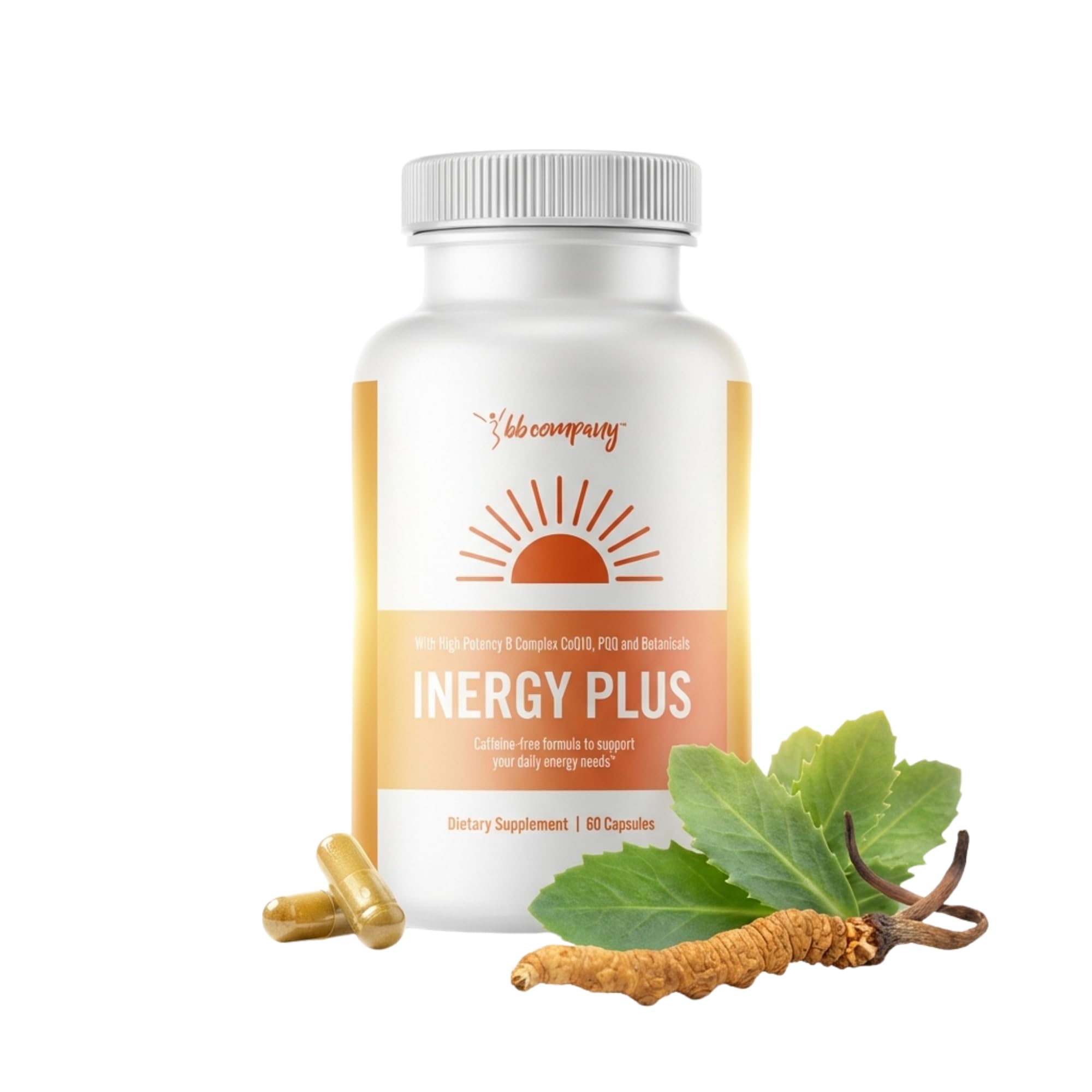 InergyPLUS | Energy Vitamins for Women, Fatigue, Natural Energy Supplements for Focus | Vitamin B12, Folic Acid, Rhodiola Rosea, Cordyceps, CoQ10, Caffeine Free | Packaging Vary | 60 Ct BB CompanyAu supplements