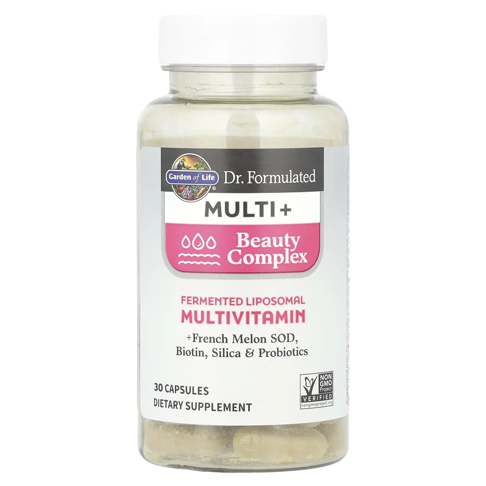 Garden of Life Dr Formulated Multi+ Beauty Complex Fermented Liposomal Multivitamin Plus Hair Skin and Nails Vitamins, French Melon SOD Garden of LifeAu supplements
