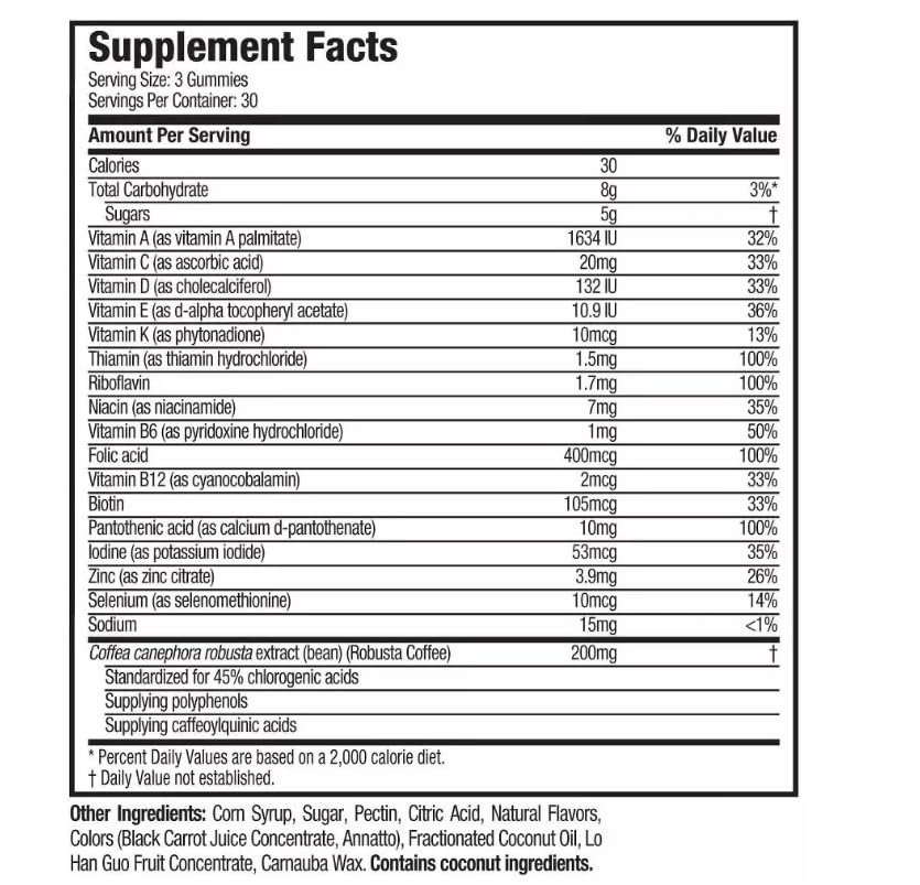 Hydroxycut Caffeine-Free Gummy for Women & Men 15 Essential Vitamins HydroxycutAu supplements