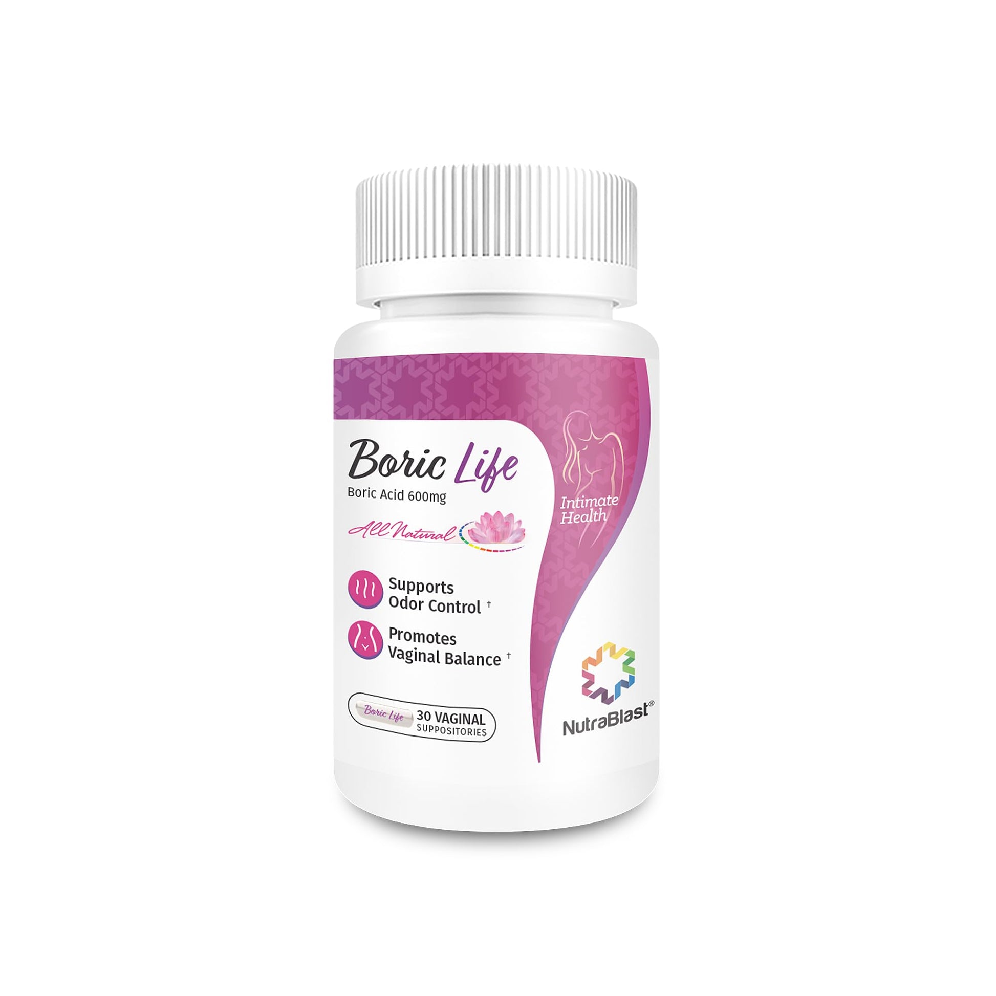 NutraBlast Boric Acid Suppositories - 100% Pure Made in USA - Boric Life Intimate Health Support (30 Count) NutraBlastUS supplements
