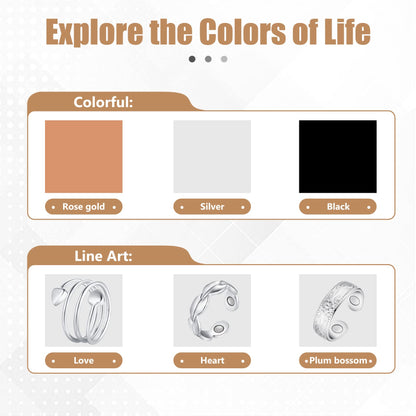 Jecanori Copper Rings for Women,Magnetic Ring Adjustable Love Heart Copper Rings JecanoriUS supplements