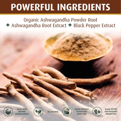 PRATIC LINE Ashwagandha Capsules 3,000 mg - 120 Vegan Cap Made with Organic PRATIC LINEUS supplements