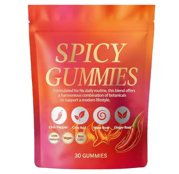 Spicy Square Gummy, Hot Peach Gummies – Natural Chili Flavor, 30 Gummies VoererhAu supplements