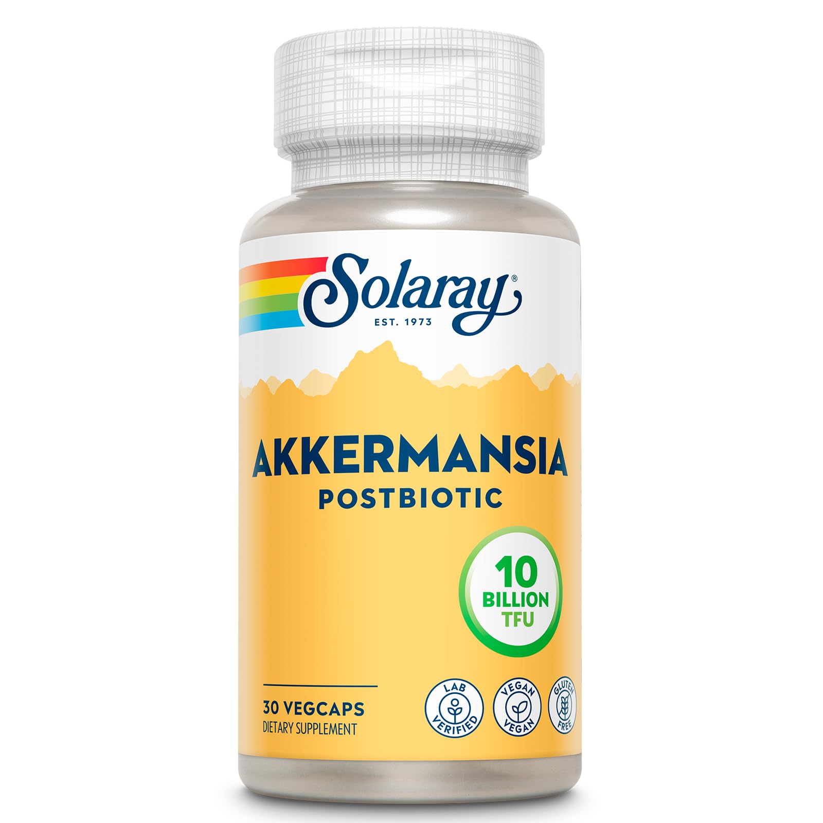SOLARAY Akkermansia Postbiotic, Akk11, 10 Billion TFU, Beneficial Strain for Gut Health Support, Vegan, Gluten-Free, 60-Day Guarantee, 30 Servings, 30 VegCaps SOLARAYAu supplements