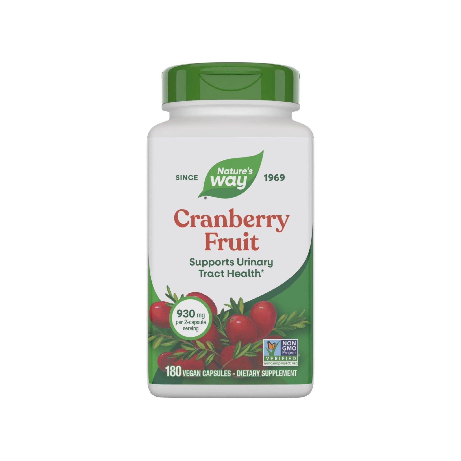 Nature's Way Cranberry Fruit, Cranberry Supplements, Supports Urinary Tract Health*, 930 mg per 2-Capsule Serving, 180 Capsules (Packaging May Vary) Nature's WayAu supplements