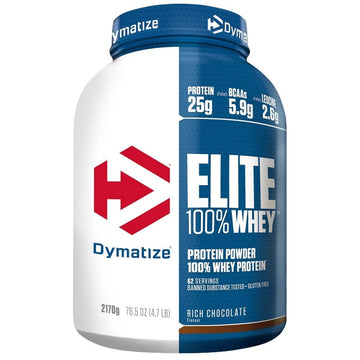 Dymatize Elite 100 Percent Whey Rich Chocolate 2170g - High Protein Low Sugar Powder + Whey Protein and BCAAs DymatizeAu supplements