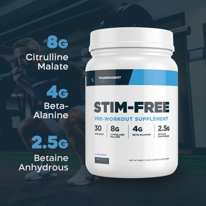 Transparent Labs Stim-Free Pre-Workout - Caffeine & Stim Free Pre Workout Powder Transparent LabsUS supplements