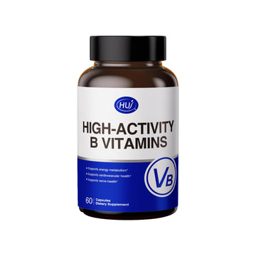 HUJ High-Activity B Vitamins - Supports Normal Energy Metabolism & Nerve System Health - Supplement with 8 B Vitamins, Inositol and D-Chiro Inositol - 60 Capsules. HUJAu supplements