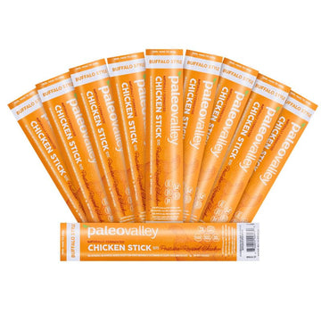 Paleovalley Pasture-Raised Chicken Sticks – 10 Pack – 7g Protein per Stick – Keto-Friendly, Paleo, Gluten-Free, Nitrate-Free – On-the-Go Snack (10 Pack, Buffalo) PaleovalleyUS supplements