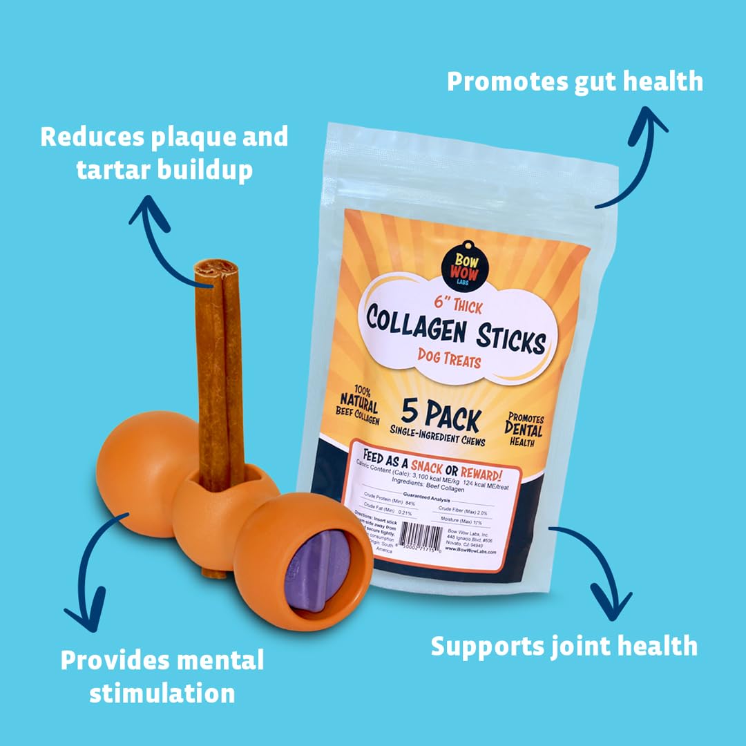 Bow Wow Labs 12" SafeFit Collagen Sticks for Dogs 5 Pack/Jumbo – All-Natural Chews for Joint, Gut, Bone & Oral Health Bow Wow LabsAu supplements