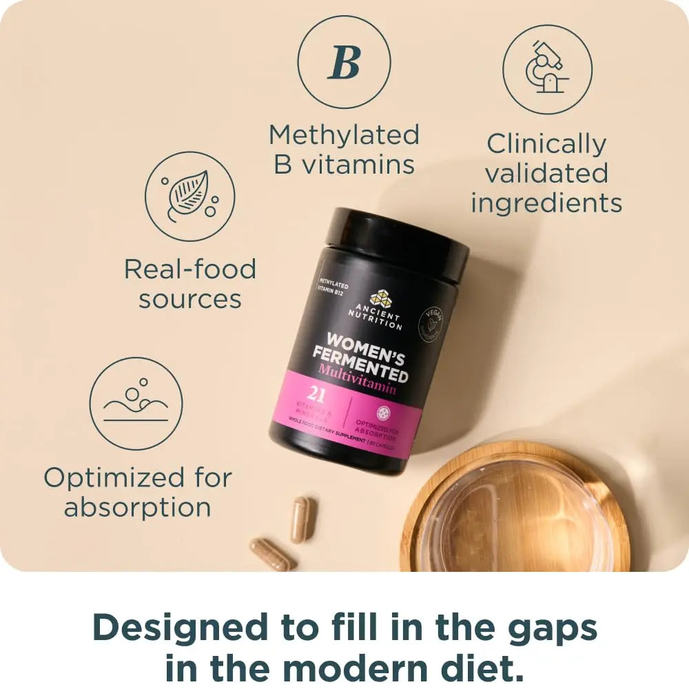 Ancient Nutrition Multivitamin for Women, Women's Fermented Multivitamin with Vitamin C, D, K, Zinc & Magnesium Ancient NutritionAu supplements