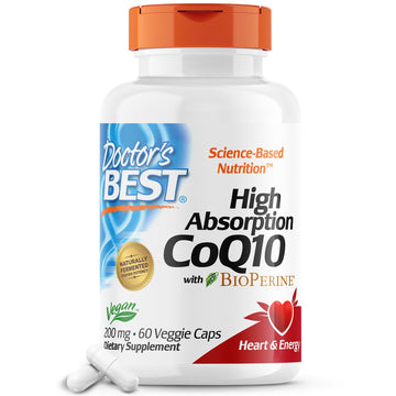 Doctor's Best High Absorption CoQ10 with BioPerine Gluten Free Naturally Fermented Doctor's BESTUS supplements