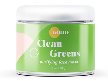 GOLDE - Clean Greens Superfood Face Mask - Made w/Chlorella & Spirulina - Great for Acne Prone, Oily & Dry Skin, Hydrating - Gentle Cleanser - Vegan - Aluminum-Free - 30g Jar GOLDEAu supplements