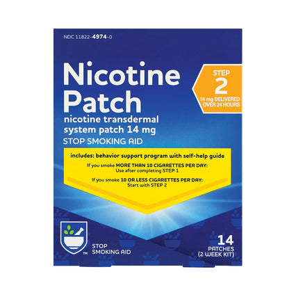 Rite Aid Nicotine Transdermal System Patch, Step 2, 14mg - 14 ct, Nicotine Rite AidUS supplements