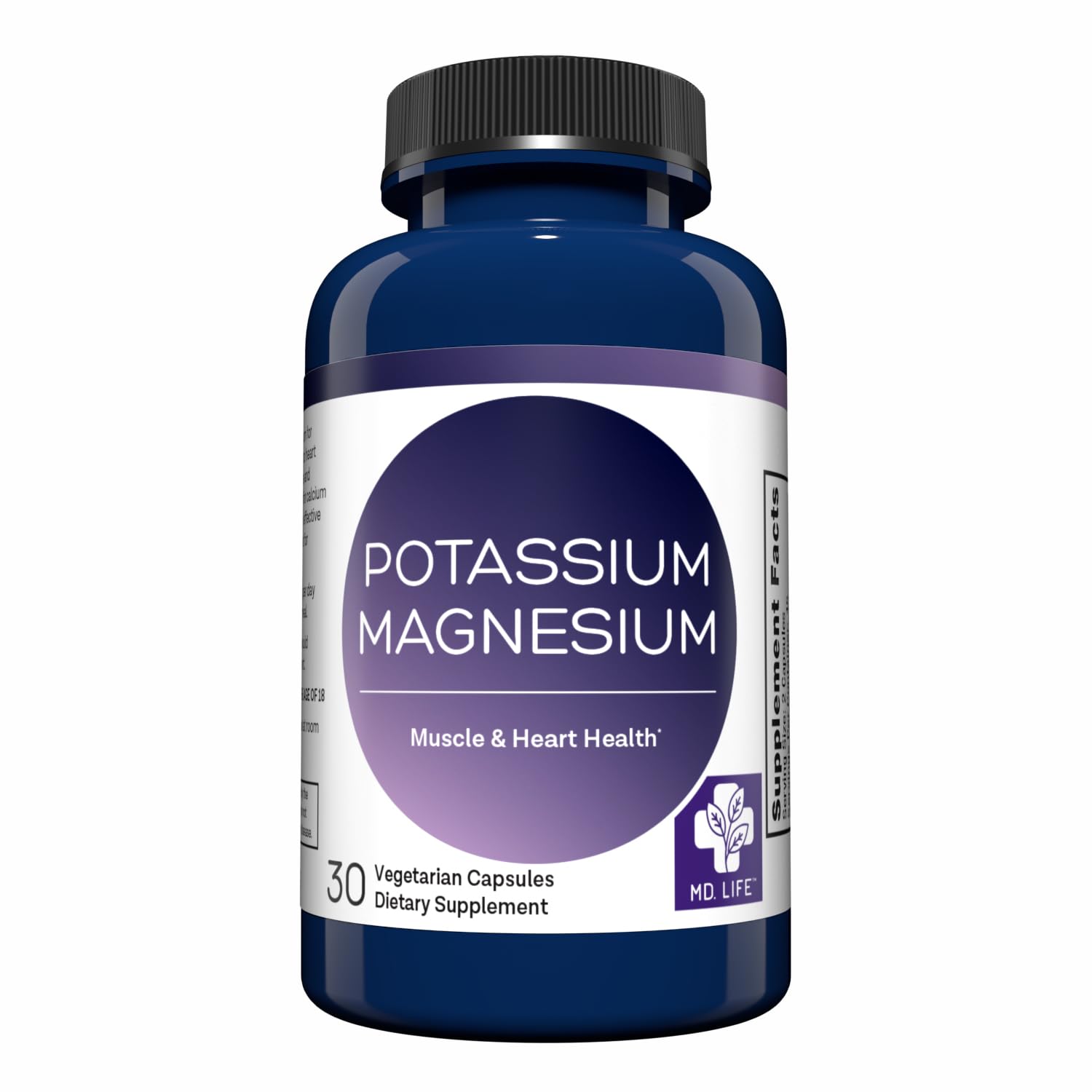 MD. Life Potassium Magnesium Supplement - 30 Capsules - High Absorption Magnesium Complex - Potassium Supplement to Support Vascular Health & Leg Cramp MD.LIFEAu supplements